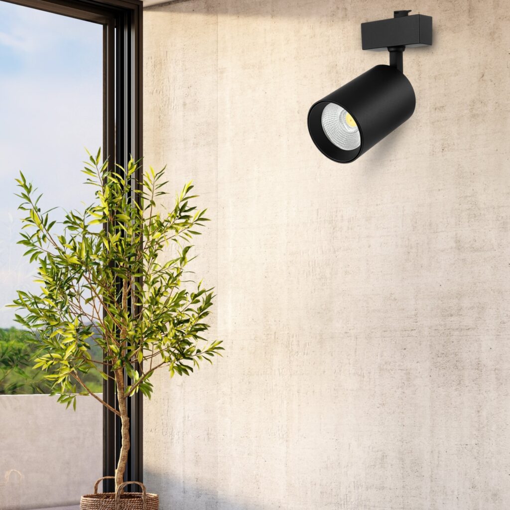 Cylindrical Track Light Head (Black)